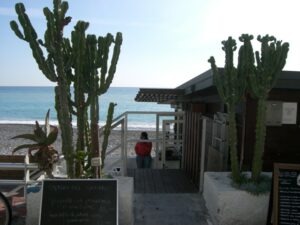 Bordighera. Strandrestaurant Acqua. Urlaub an der italienischen Riviera. Abenteuer mit Folgen. Unser Ferienhaus in Ligurien