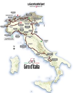 Karte vom 98. Giro d'Italia