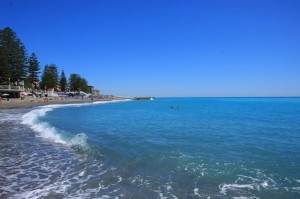 Bordighera am Strand von Lungo Mare Argentina.Urlaub an der italienischen Riviera im Ferienhaus in Ligurien