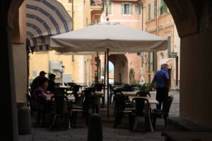 Die Altstadt von Bordighera an der italienischen Riviera in Ligurien