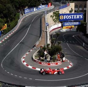 Monte Carlo, Rennstrecke Grand Prix. Im Urlaub an der italienischen Riviera in Ligurien