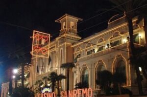 San Remo. Casino. Urlaub an der italienischen Riviera in Ligurien