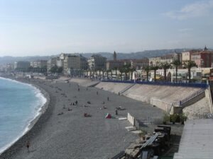 Nizza. Strand vor der Promenade des Anglais