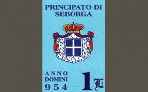 Seborga. Eigene Briefmarke. Fürstentum im Hinterland der italienischen Riviera in Ligurien