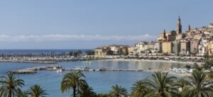 Menton. Hotel Napoleon. Blick auf die Altstadt und den Hafen