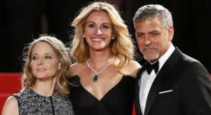 Jody Foster Julia Roberts und Ceorge Clooney imit dem Film Money Monster